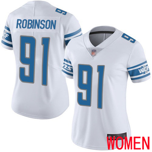 Detroit Lions Limited White Women Ahawn Robinson Road Jersey NFL Football 91 Vapor Untouchable